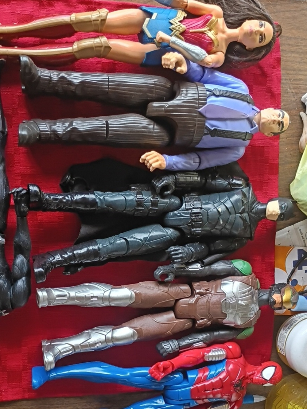 DC Comics Action Figures Set - Black, Brown, Blue, Red, Gold